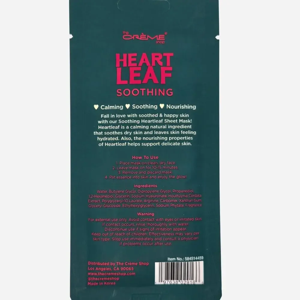 The Creme Shop Heart Leaf soothing sheet mask